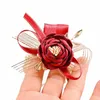 Bride poignet corsage de mariage Bridesmaid Bracelet Girls Hand fr silk rose artificiel rose Frs for Wedding Supply Actures L97P #