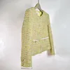Giacche da donna Donne giacca gialla a maniche lunghe in tweed giallo corea primavera sciolta