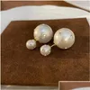 Stud Earrings Classic Double Side Simated Crystal Pearl For Women Gift Luxury Designerjewelry Drop Delivery Jewelry Otjvc Dhonx