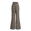 Women's Pants Summer Womens Vintage Leopard Print High Waist Loose Ladies Streetwear Zipper Fashion Cotton Blended Wide Leg