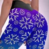 Leggings de mujeres Pantalones de yoga de copos de nieve blanco Impresión Estampado Sexy Alta cintura Deportes Leggins de fitness estiramiento Fitness Leggins