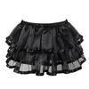 Skirts Elastic Petticoat Gothic Corsets Sexy Satin Trim Adult Dance Tulle Skirt Lolita Women Mini Layered Tutu Plus Size