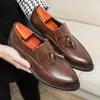 Casual schoenen 2024 Fall Black Tassel Soft Loafers Heren niet-slip mocassin zapatos de Hombre Designer Men