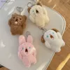 Plush Keychains Rabbit Shouting Bear Kinderen Geschenk geschreeuw hondentas decoratie pluche hanger sleutelhanger rugzak charmes spullen pluche speelgoed y240415