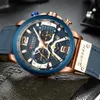 Curren Casual Sport Watches For Men Top Brand Luxury Military Leather Wrist Watch Man Clock Fashion Chronograph Wristwatch 240414