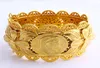 70mm Etiopiskt mynt mode Big Wide Bangle Carve 22K Thai Baht Solid Gold GF Dubai Copper Smycken Eritrea Armband Accessories6996125