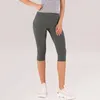 Actieve shorts Capri -legging voor vrouwen Hoog getailleerd met zakken yogabroeken training