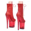 Dance Shoes Women 20CM/8inches Glitter Upper Plating Platform Sexy High Heels Boots Pole 466