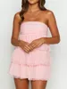 Damska sukienka z rurką bez ramiącej strzały kolor rufowy mini sukienka imprezowa Slim Fit Sukienka 240416