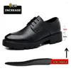 Klädskor dolda häl 8/10 cm ko läder män kontor arbete hiss varumärke man affär oxfords skor kostym lyft sneakers