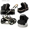 Poussettes # poussette de bébé 3 en 1 avec tallon d'auto chariot pour bébé Carriage à deux voies Agcuseur d'amortisseur pour le chariot pour nouveau-né pliable L416