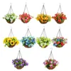 Decorative Flowers Artificial Hanging Baskets Outdoor Home Drcoration Xmas Chirsmas Art DIY Ornament Fake