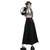 Scherma Skirts Women Style Women Style Women 2024 Spring Summer High Woman Long Woman Korean Grey A-Line Midi