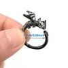 Cluster ringen creatief grappig zwart vliegende draak voor vrouwen man verstelbaar dier open luxe paar rock party sieraden cadeau