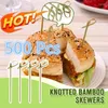 Tools 500pcs 12cm Disposable Bamboo Knot Stick Skewers Cocktail Picks Fruit Forks Barbeque Party Decoration Bar Tool