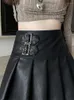 Skirts Duomofu Sexy Women's PU Faux Leather Pleated Short Skirt High Waist Slim A-Line Temperament Mini With Shorts Trendy