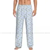 Men's Sleepwear Casual Pajama Sleeping Pants Striped With Cute Frogs Lounge Loose Trousers Comfortable Nightwear