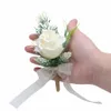 2pcs Boutniere Wedding Corsage Pins Groom Boutniere Frs Silk Brooch Butthole Men Wedding Witn Marriage Accories N6KJ#