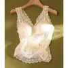 Camisoles & Tanks Lace Niche Sexy Beauty Back Vest Integrated Fixed No Steel Ring Chest Pad Cut-out Bottoming Suspenders