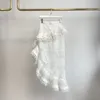 Kjolar vita 2024 toppkvalitet silke linne vintage elegant broderi spets lapptäcke ihåliga oregelbundna kvinnor midi kjol