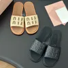 Najwyższej jakości Lympia Slides Slipper Womens Raffia Tloave Logo Logo Flat Sandals Buty plażowe luksusowe slajdy dla damskich buty wakacyjne 35-42 z pudełkiem