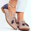 Casual Shoes 2024Women Brogue Flats Herbst Frau Mode Quasten Runde Zehen Fringe PU Leder-Ladung Ladies Schuhe Plus Size 35-42