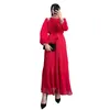 Vêtements ethniques Abaya Robe 2024 Été Élégant Femmes musulmanes longues Polyester Polyester rouge bleu vert violet