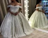 Silver sequined prom aftonklänningar bollklänning plus storlek sexig av axelpärla prom klänning långa formella klänningar vestidos de formatura1571300