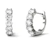 Women Fashion Daily Wear Huggi 925 Sterling Sier Prong Set VVS Colorls White Moissanite Hoop Earring36651854918524