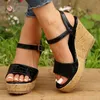 Sandals Thick sole ankle buckle wedge sandals for womens fashion PU leather platform sandals for womens summer anti slip ultra-high heels sandals J240416