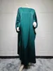 Vêtements ethniques Modest Fashion Solin Satin Casual Batwing Garne de manche Saudi Femmes Saudi Habillons Musulm Ramadan Jalabiya Kabaya Robe arabe marocain