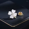 Broches coeur de luxe zircon feuille petite collier épingles