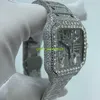 Diamond Tester VVS Moisanite High-Grade Personnalisez Iced VVS Moisanite Diamond Hip-Hop Electricity Watch Squelette Watch