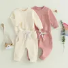 Kleidungsstücke solide lässige Kleinkind Baby Girls Jungen Kleidung Set Winter Herbst Langarm Sweatshirt Tops Hosen Lose 2pcs für Kinder Outfits