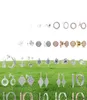 NEW 100% 925 Sterling Silver Earrings Flower type Hollow Ear Studs charm Beads Fit Bracelet DIY Dangler Wholesale factory2989583