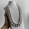 Hip Hop Men Sieraden Iced Moissanite Lock Clasp 26mm 925 Sterling Silver Miami Cuban Link Chain