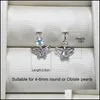 Sieradeninstellingen S925 Sterling Sier Earrings Diy Pearl Stud Setting For Women Girl Blank Wedding Gift 10 Drop Delivery Dhgarden Dhgxq