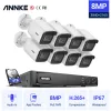 System Annke 8ch 8MP Ultra HD POE -Netzwerk -Video -Sicherheitssystem 4K H.265 Überwachung NVR 8MP H800 Audio in POE CCTV -Kugelkameras