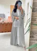 Etnische kleding satijn open abaya dubai kalkoen moslim bescheiden jurk voor vrouwelijke strass Morokkaanse kaftan gewaad islam uit het versleten kimono femme