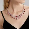 Chaines Collier de diamant Ruby Diamond Ruby Vintage 14K Chocker de mariage en or blanc pour femmes bijoux de mariée