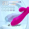 Wiederaufladbare Dildo -Kaninchen -Vibrator Dual Vibration G Spot Vagina Massager AV Stick Clitoris Sexspielzeug für Frauen Frau Masturbator Vlin