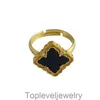 Luxurys Designer Ring for Women 4/4 Leaf Clover Charm Ring Designer Silver Gold Fashion Jewelry Womenギフト調整可能多くのアプリケーションに適しています