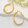 Boucles d'oreilles en peluche nigéria africaine 18k couleur or femme grand motif mural ltaly dubaï dame drop fête