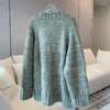 Tricots pour femmes automne-hiver épais épais alpaca laine mélangeur gros bouton pull cardigan féminin