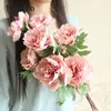 زهور زخرفية 5pcs peony الوردة زهرة مزيفة الجدار على الطريقة الصينية ديي الزفاف منزل الحزب مكتب إل الاصطناعي الاصطناعي