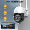 System 4K 8MP WiFi IP -kamera 2.8+12mm Dual Lens 8x Zoom PTZ Camera Outdoor Security CCTV Camera Auto Tracking ICSEE P2P Surveillance