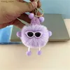 Plush Keychains Rex Rabbit Hair Small Coal Ball Keychain Spirit Cute Plush Doll Pendant Accessory colourful Coal Ball Car Bag Keyring Ornamrnts Y240415