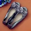 Lässige Schuhe hochwertige Frauen Ballerinas Flats Bowtie Shallow Mund schlüpfen auf Damen flachem Ballett