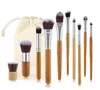 Garrafas de armazenamento Bambu Brushes Brushes Private Marking Make-Up Cosmetics Sets Tools