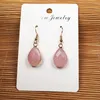 Dangle Earrings Trendy Natural Stone Stud Exquisite Jewelry Handmade Water Drop Shape Rose Quartzes Earring Fit Women